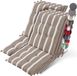 Beautissu Sun-NL Set van 7 Kussens lage rugleuning 100x50 cm Beige Wit Gestreept