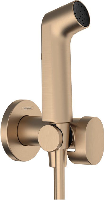 Hansgrohe Bidet - handdouche - 1jet S - ecosmart - voor koud water - met porter en doucheslang - 125 cm - geborsteld brons