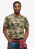Superdry Classic Essential T-shirt met print voor heren - M - Katoen - Gebloemd - Kaki