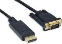 Jou Jye Computer AVC 125 DisplayPort D-Sub Zwart kabeladapter/verloopstukje