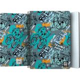 Grafoplás - Notitieboek met kunststof omslag, Bits&Bobs Bear, 80 vellen, geruit, 4 x 4, 90 g, folio-formaat, spiraalbinding, veiligheidssluiting, FSC-gecertificeerd, perfect schoolmateriaal