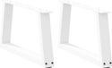 Pieds de table basse 2 pièces forme V 50x(30-31,3) cm acier blanc