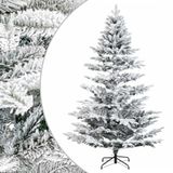 vidaXL Sapin de Noël artificiel articulé 210 cm PE & PVC Vert et blanc