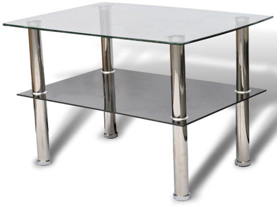 vidaXL Salontafel met 2 lagen glas
