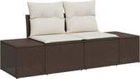 vidaXL Tuinbank met kussen bruin 184 x 62 x 69 cm poly rattan