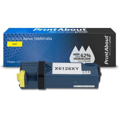 PrintAbout Huismerk Xerox 106R01454 Toner Geel - Compatibel met Xerox Phaser 6128 MFP - Geel - 2750 pagina's