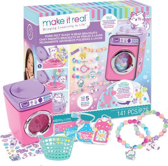 Make it Real - Perfecte Kralenarmbanden Wasmachine - Was, ontdek en maak 5 unieke armbanden met kattenbedels