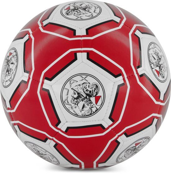 Top1Toys Ajax-bal vlak rood/wit TPU Maat 5