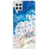 1001 coques Samsung Galaxy A22 4G Marbre ocean bedrukt siliconen hoesje
