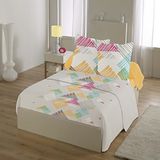HOME LINGE PASSION Beddengoedset, 4-delig, 240 x 300 cm, 57 draden, Graffe, Milti, katoen, grijs-geel-violet