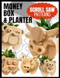 Scroll Saw Pattern – Animal-Shaped Planter or Money Box: Decorative Woodworking Project no.3