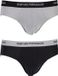 Emporio Armani Heren Basis 2-pack Slips Grijs / Zwart