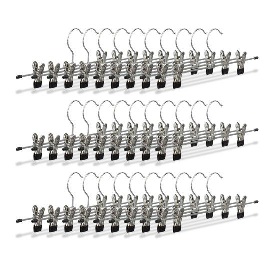 Relaxdays broekhanger metaal - klemmen met antislip - pantalonhanger - kledinghanger Pak van 20