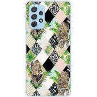 Samsung Galaxy A32 4G leopard losange bedrukt siliconen hoesje
