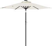 vidaXL Parasol met LED's en stalen paal 225x225x212 cm wit