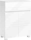 VASAGLE Badkamerkast, Dressoirkast, met lade, 2 deuren, verstelbare plank, voor hal, 60 x 30 x 80 cm, wit