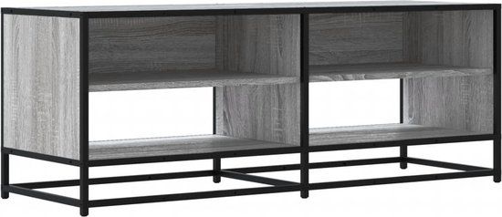 vidaXL Tv-meubel 120,5x40x46 cm bewerkt hout metaal grijs sonoma eiken