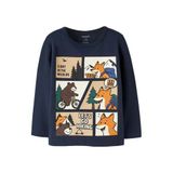 NAME IT MINI longsleeve met print - donkerblauw