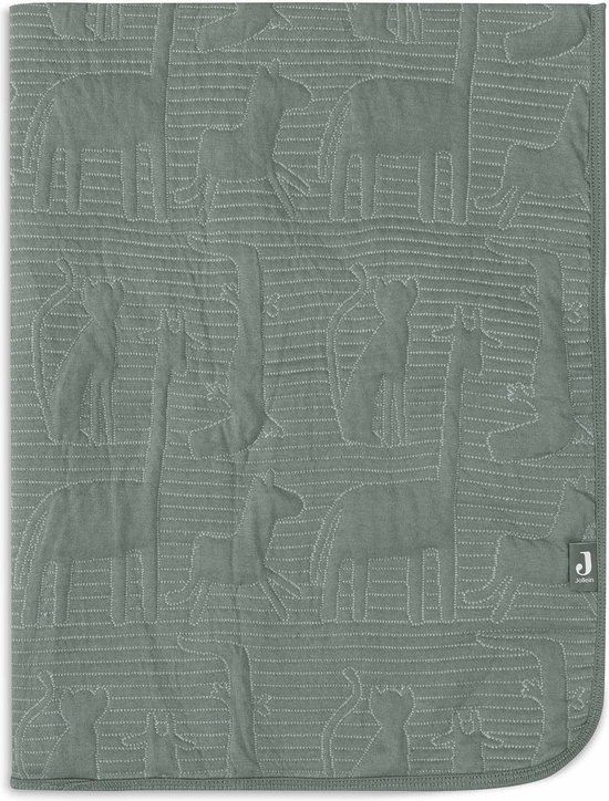 Jollein - Ledikant Deken 100x150cm - Jungle Jambo Ash Green/Laurel - Katoen