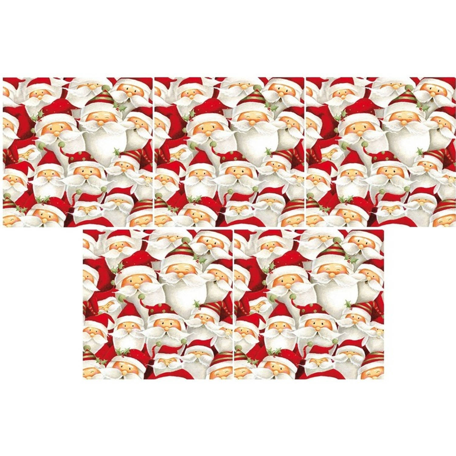 Ambiente 100x Kerstman servetten 33 x 33 cm - Kerstservetten