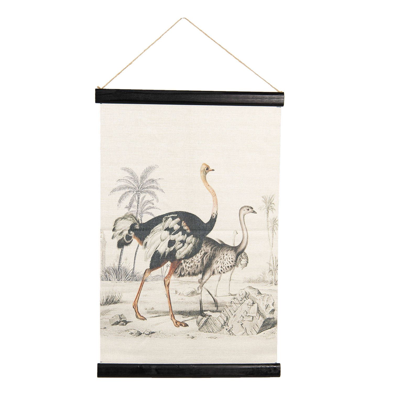 Clayre & Eef Wandkaart Dieren 40*2*60 cm 6wk0031 - Linnen - 8717459684867