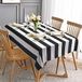 ASPMIZ Zwart-wit gestreept tafelkleed voor rechthoekige tafels, geometrische streep waterdicht tafelkleed voor keuken eetkamer, polyester tafelkleed rechthoek 152,4 x 304,8 cm