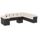 vidaXL Loungeset met Kussens, Poly Rattan, Zwart