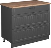 Vicco Keukenonderkast Fame-Line, Donkergrijs/Antraciet, 100 cm, WB Eik