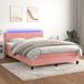 Maison Exclusive - Lit boxspring avec matelas et éclairage LED, rose, 140x200 cm, velours