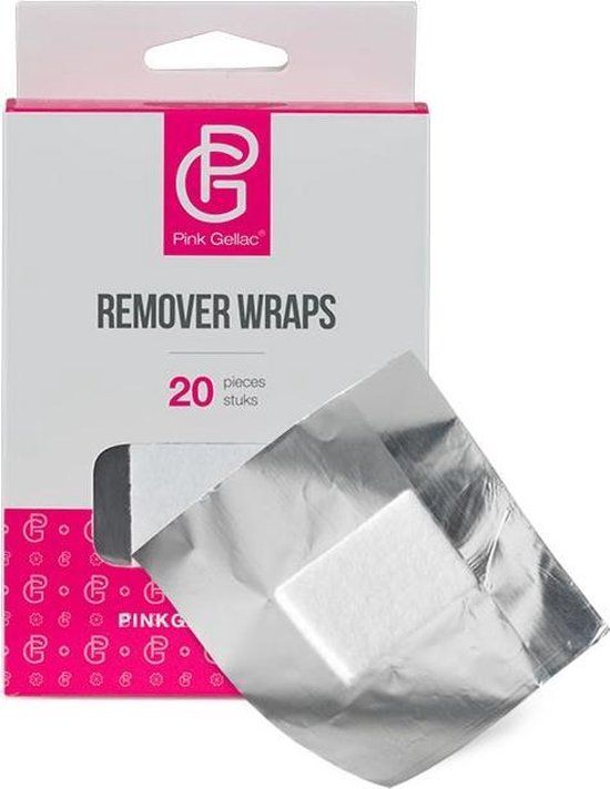 Pink Gellac Remover Wraps 20pc