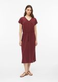 s.Oliver Jurk Bordeaux Lange Mouw V-hals Katoen Jersey