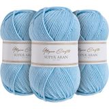 Utopia Crafts Super Aran brei- en haakgaren 3X 100g (Azure Breeze)