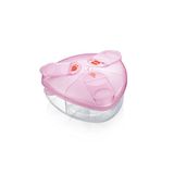 MAM melkpoederdispenser, melkpoederdoos voor het eenvoudig vullen van babyflesjes met babymelkpoeder, 3 ruime kamers voor 3 porties melkpoeder, 0+ maanden, schildpad/vogel