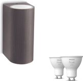 Philips Hue Nightingale Wandlamp voor Buiten Up & Down (Roestbruin)