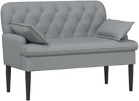 vidaXL Lovingseat met knoopge tuft Lichtgrijs 111 x 68 x 80 cm Stof