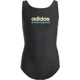 adidas Meisjes Sportswear U-Back Swimsuit Kids, Black/Green Spark, 5-6 Years