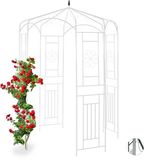 Merkloos Relaxdays Rozenpaviljoen Metaal - 250 x 160 x 160 cm - Klimhulp - Wit