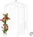 Merkloos Relaxdays Rozenpaviljoen Metaal - 250 x 160 x 160 cm - Klimhulp - Wit