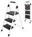 Merkloos Stepladder met Stalen Frame en Antislip Treden