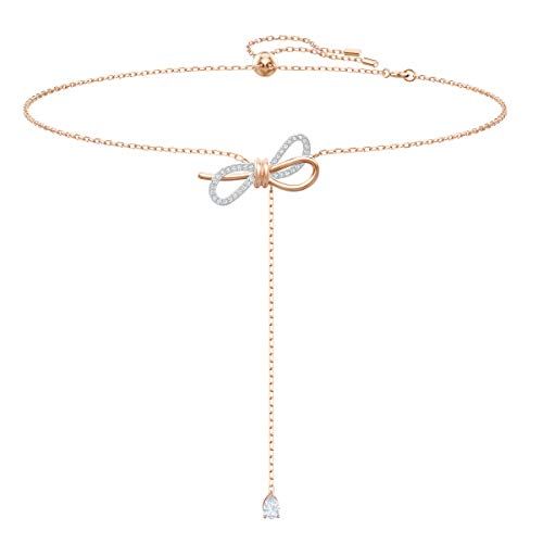 Swarovski 5447082 Levenslange Strik Y-halsketting, Wit, Metaalmix afwerking