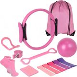 Ensemble de yoga et de fitness rose composé de 13 pièces