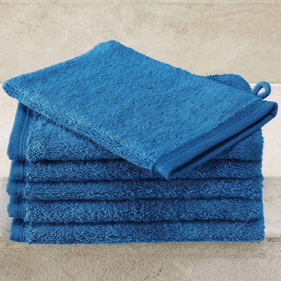 De Witte Lietaer Contessa Washandjes - 6 stuks - Blauw