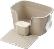 Feandrea Kattenbak Extra Grote Hoogzijdige Kattenbakmat Opbergdoos Schep voor Grote Katten Cappuccino Beige