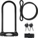 Master Lock Antivol vélo en forme de U et câble, XL, acier trempé, câble de 1,20 mètre, certifié Sold Secure Gold