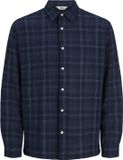 JACK&JONES JREBBEAM CHECK SHIRT LS Jongens Overhemden Lange mouw Katoen/Polyester Geruit Loose Fit Knopen Klassieke kraag Navy Blazer