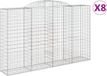 vidaXL Gabions - 8 pièces - voûté - 300x50x180/200 cm - fer