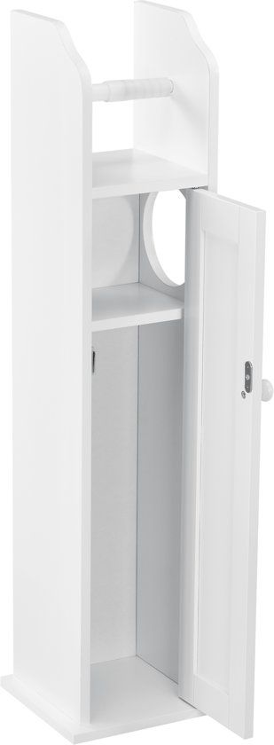 Toiletrol houder badkamerkast toiletkast MDF wit gelakt