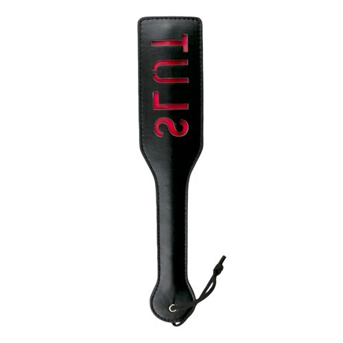 Easytoys Fetish Collection Zwarte leren paddle Slut - 8718627527474