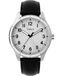 Timex Main Street Herenhorloge, 42 mm, zwart bandje van leer met zilverkleurige wijzerplaat en zilverkleurige kast, TW2Y16000