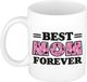 Bellatio Decorations Mok - De beste mama voor altijd - Roze - 300 ml